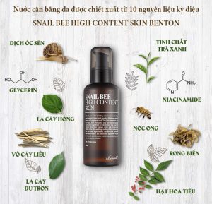 Nước hoa hồng dưỡng da Benton Snail Bee High Content Skin 150ml 2