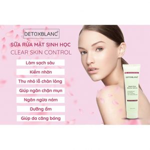 Sữa Rửa Mặt Trắng Da Clear Skin Control Detox BlanC(150ml) - Ngăn Chặn Mụn, Ngừa Nám, Làm Sạch Sâu, Thu Nhỏ Lổ Chân Lông 2