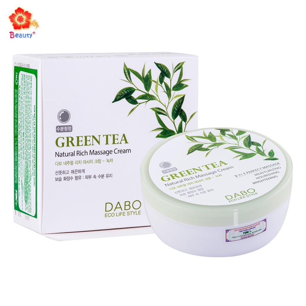 Kem massage mát xa chiết xuất trà xanh trị mụn căng mịn da DABO GREEN TEA hàn quốc (200ml)