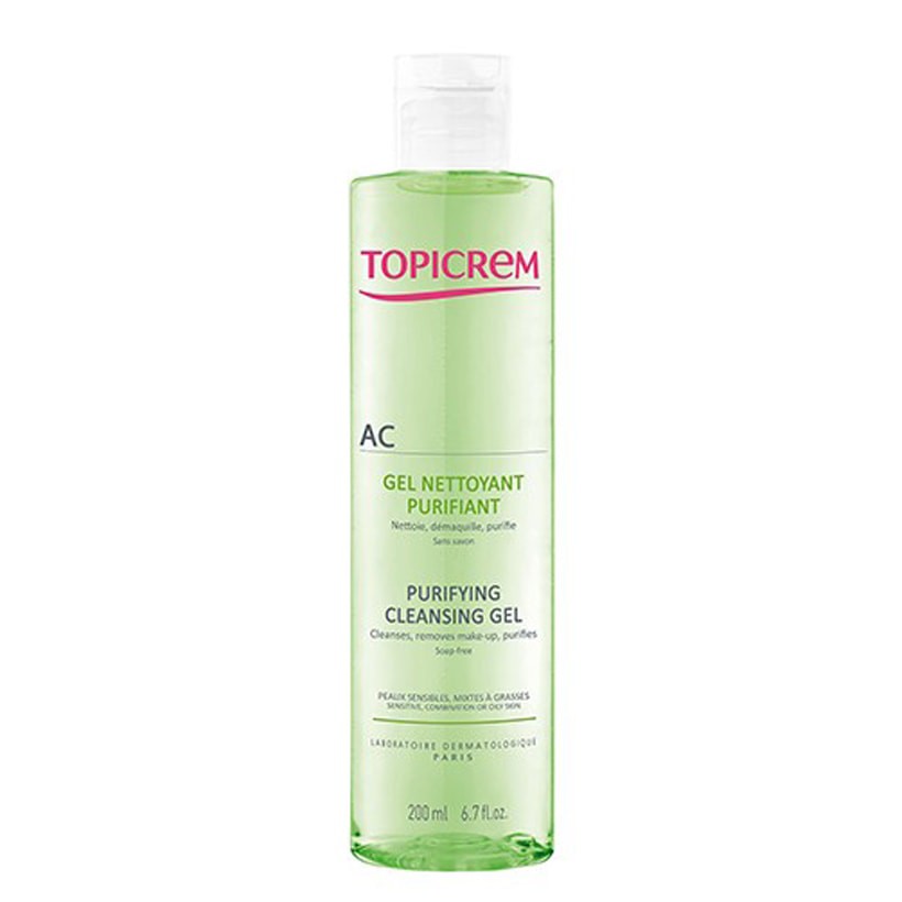 Gel rửa mặt cho da nhờn mụn AC Purifying Cleansing Gel – Topicrem (200ml)